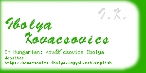 ibolya kovacsovics business card